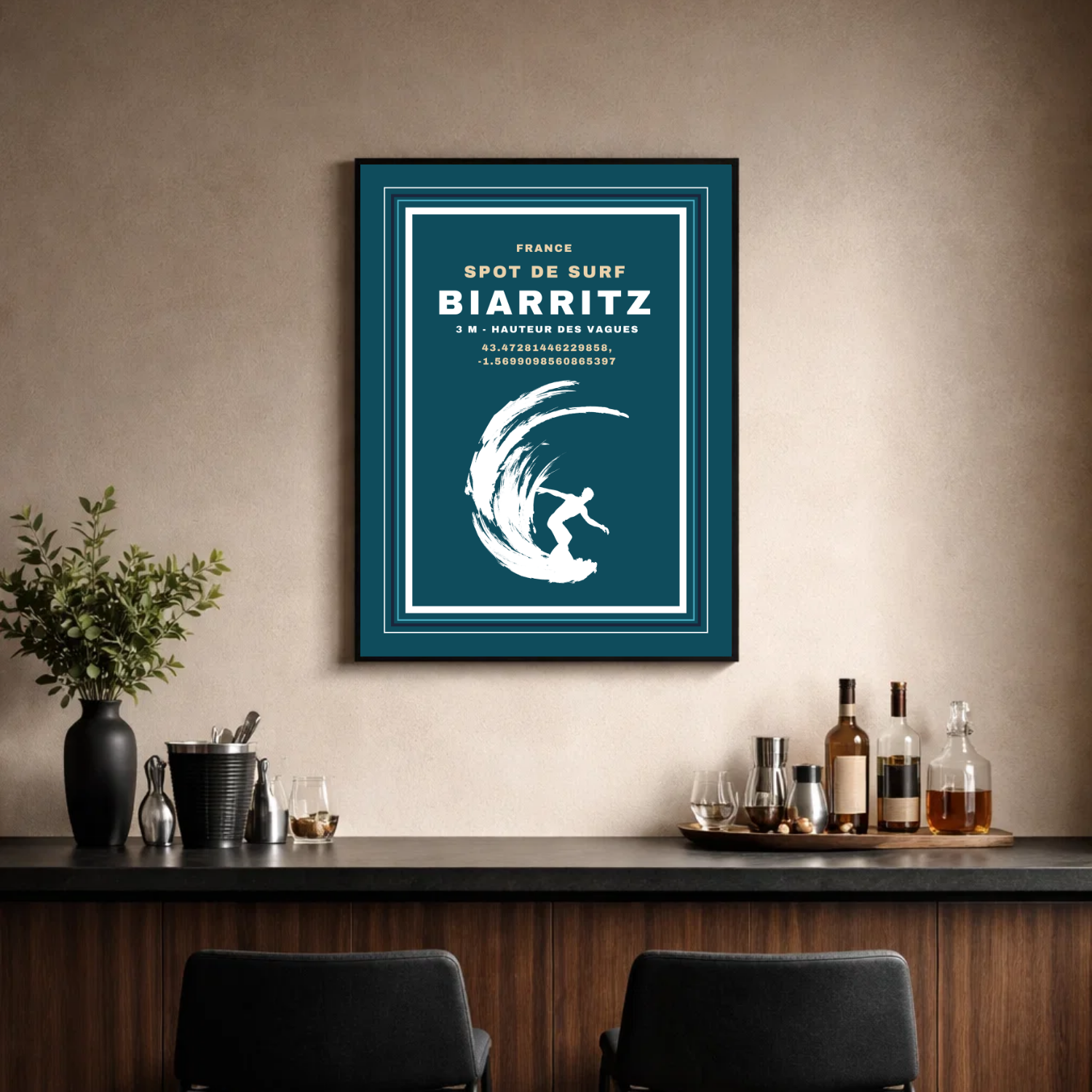 Affiche "Biarritz surf contemporain"