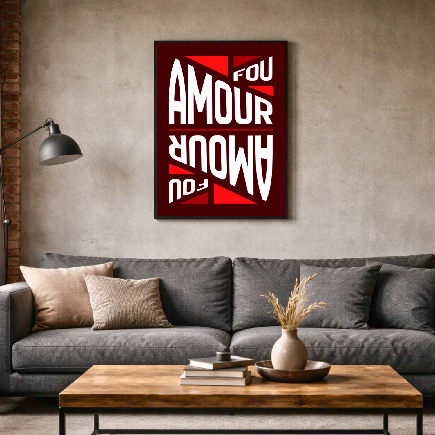 Affiche "Amour fou" contemporaine