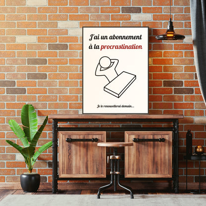 Affiche humour "Procrastination"