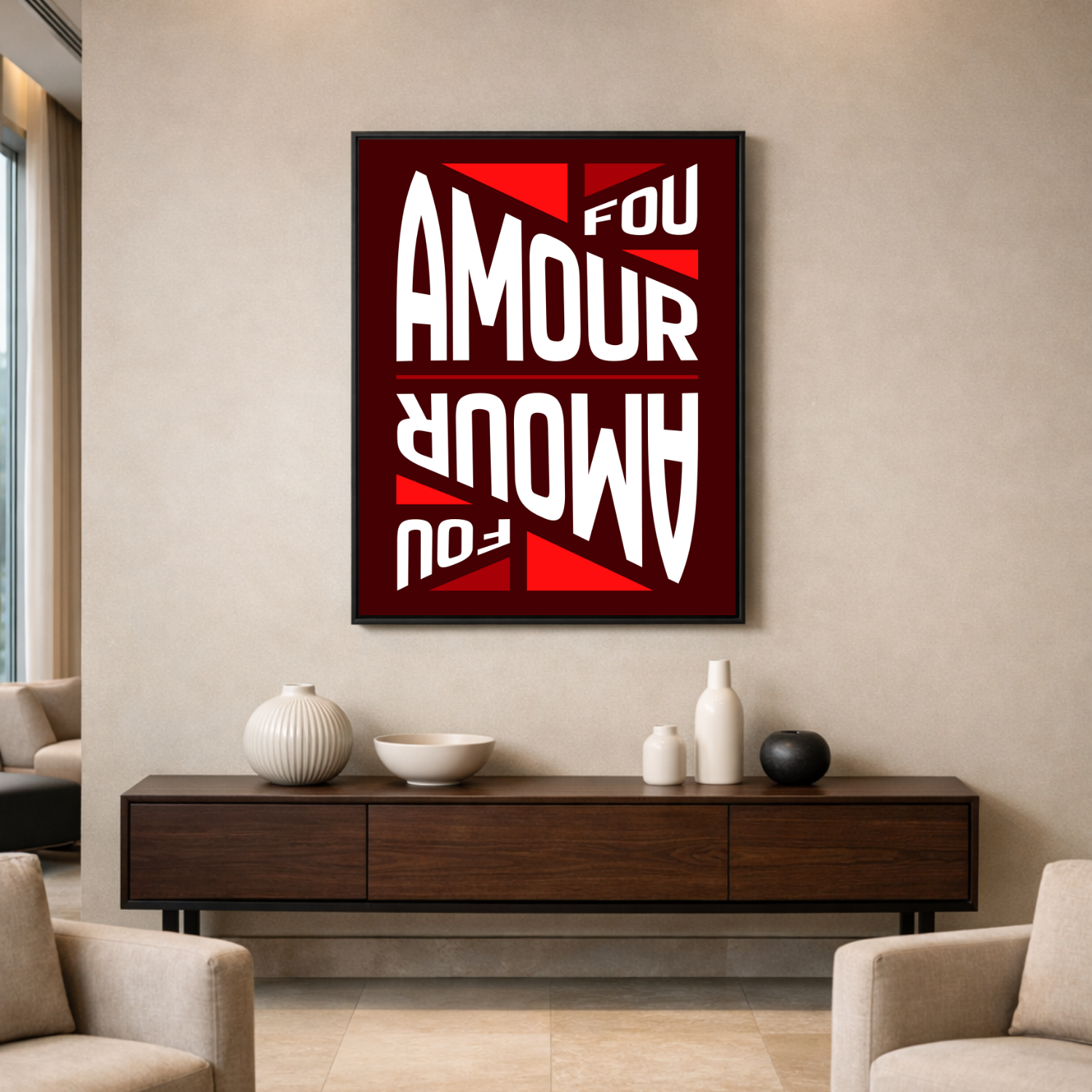 Affiche "Amour fou" contemporaine
