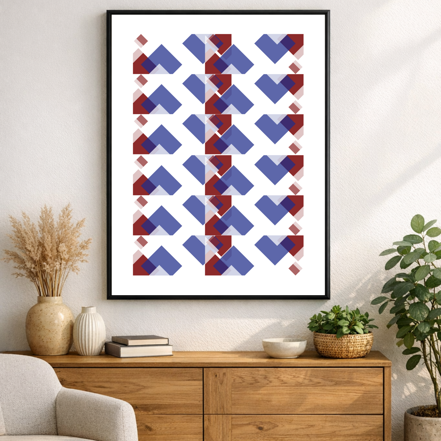 Affiche carrés superposés