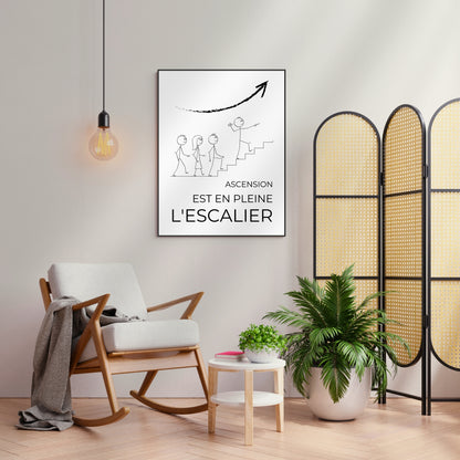 Affiche humour "L'escalier"