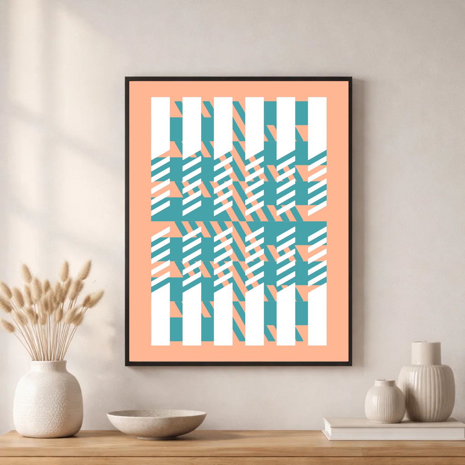 Affiche colonnes rayées