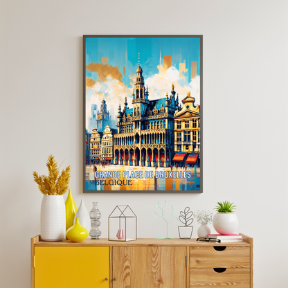 Affiche "Grande place de Bruxelles - Belgique"