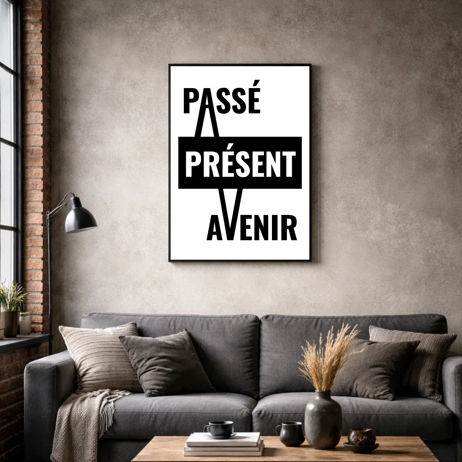 Affiche contemporaine "Passé / Avenir / Présent"