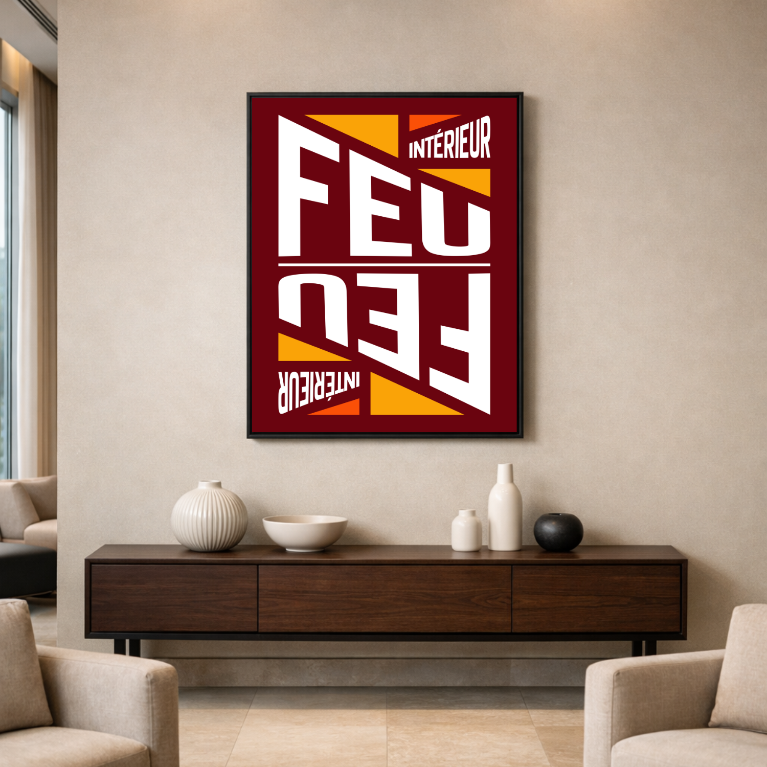 Affiche "Feu intérieur" contemporaine