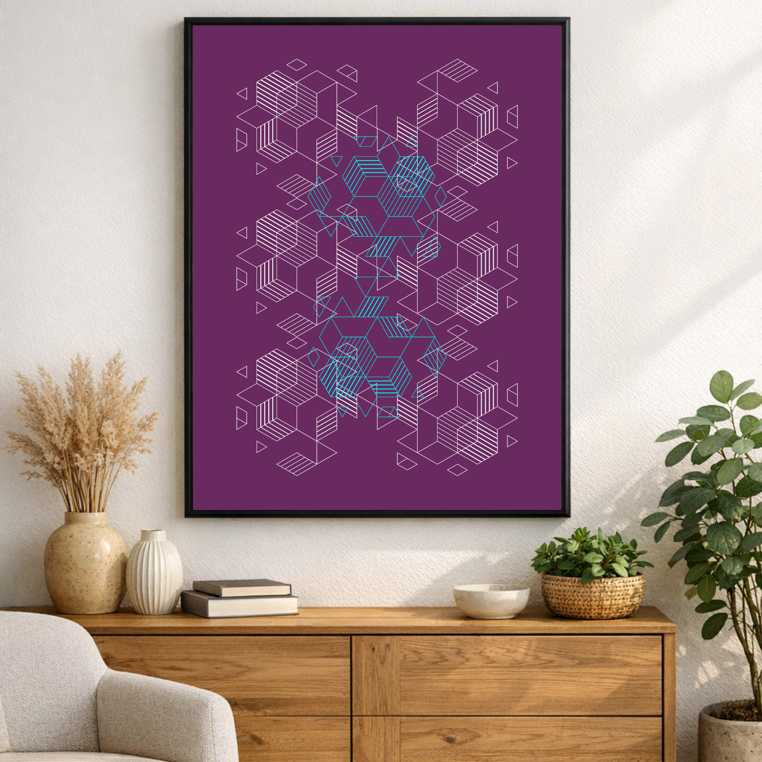 Affiche cubes graphiques