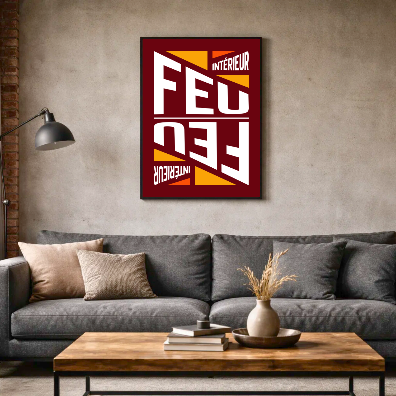 Affiche "Feu intérieur" contemporaine