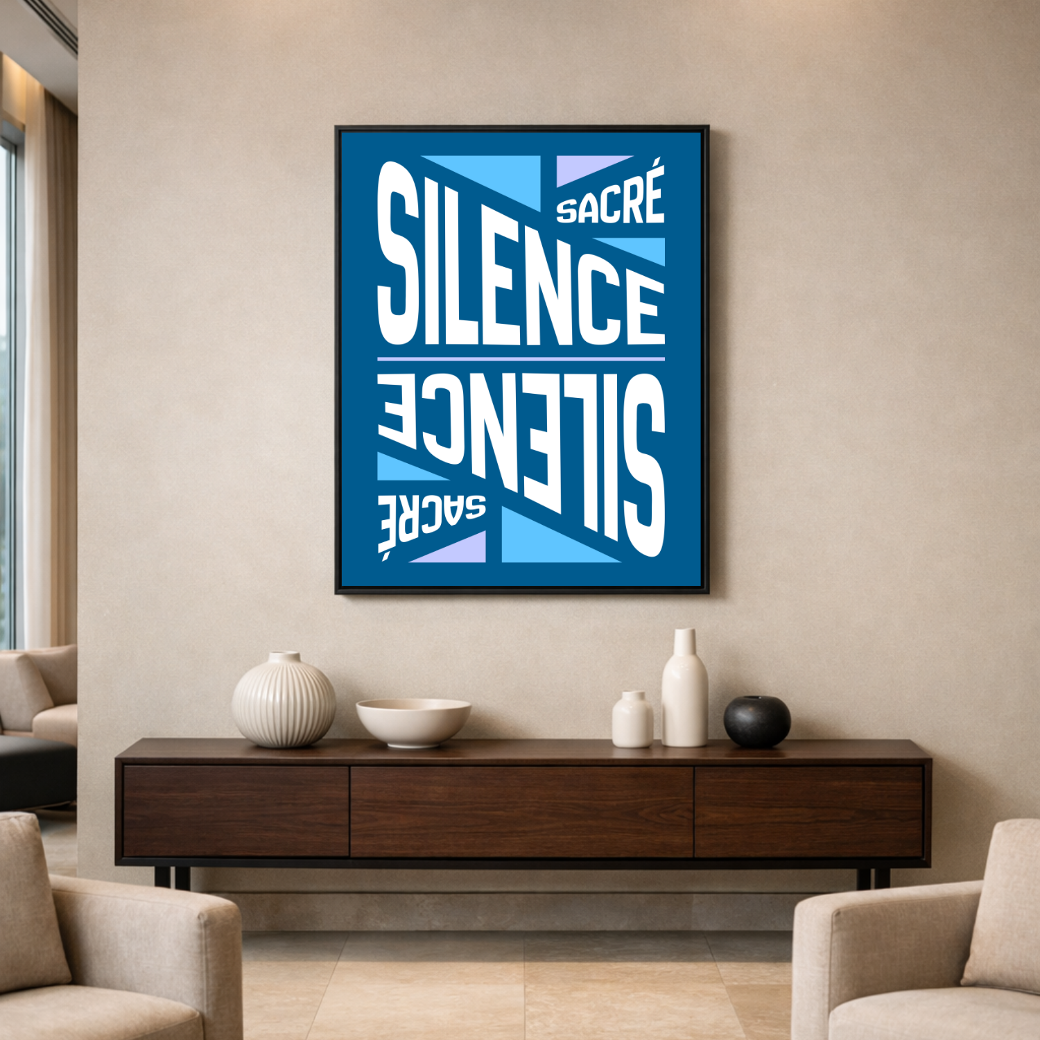 Affiche "Silence sacré" contemporaine