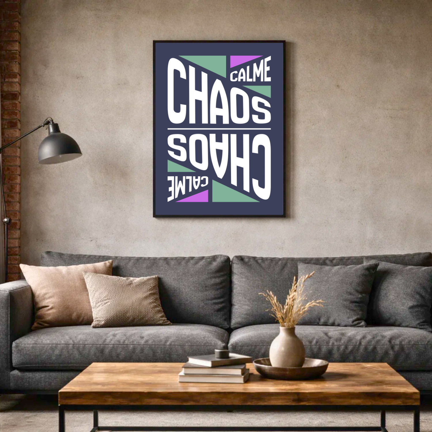 Affiche "Chaos calme" contemporaine