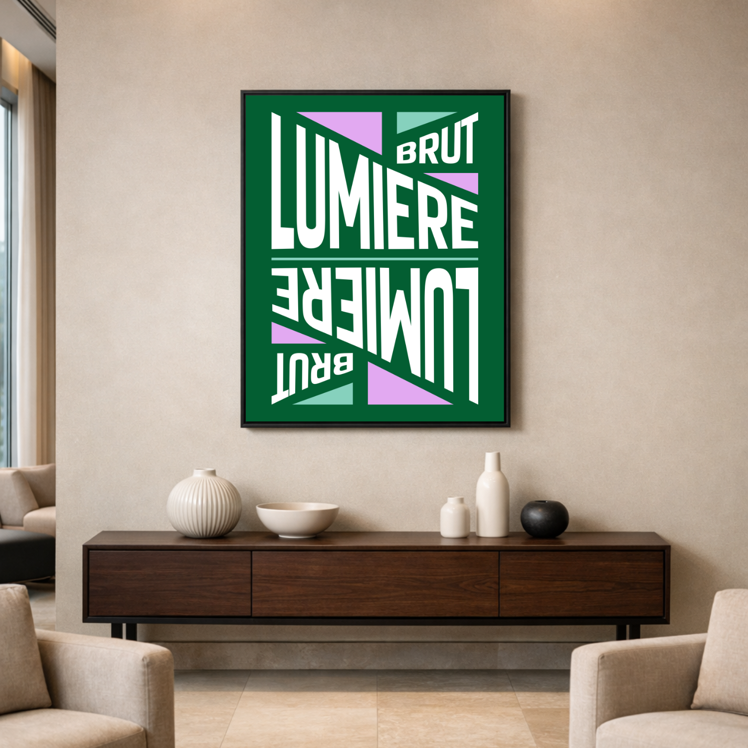Affiche "Lumière brute" contemporaine