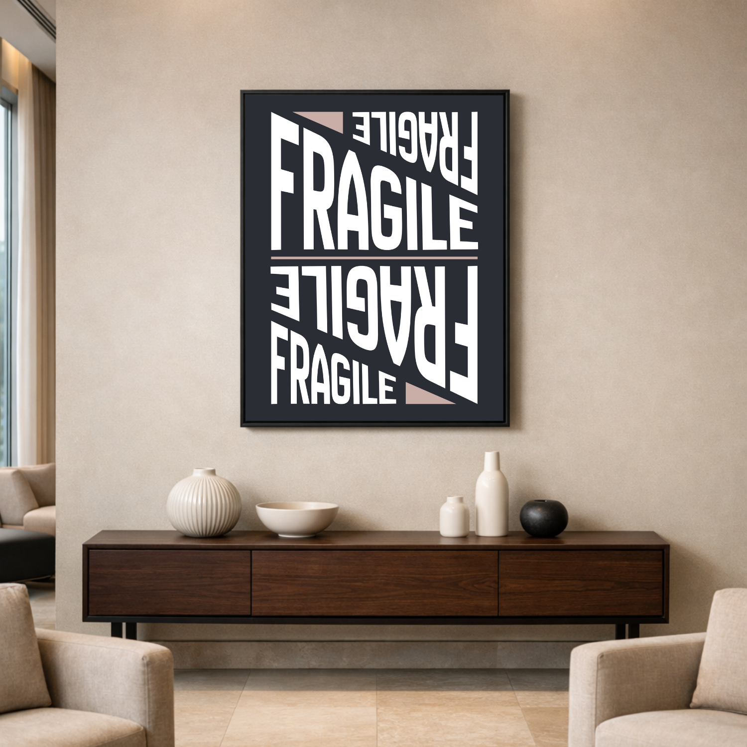 Affiche "Fragile" contemporaine