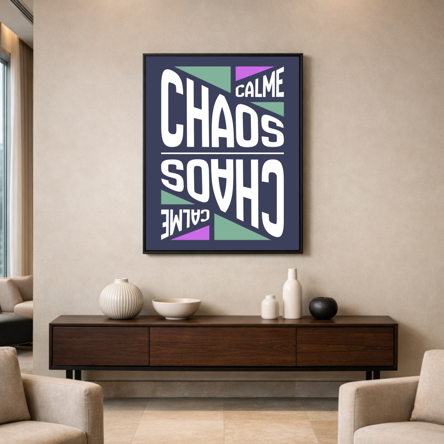 Affiche "Chaos calme" contemporaine