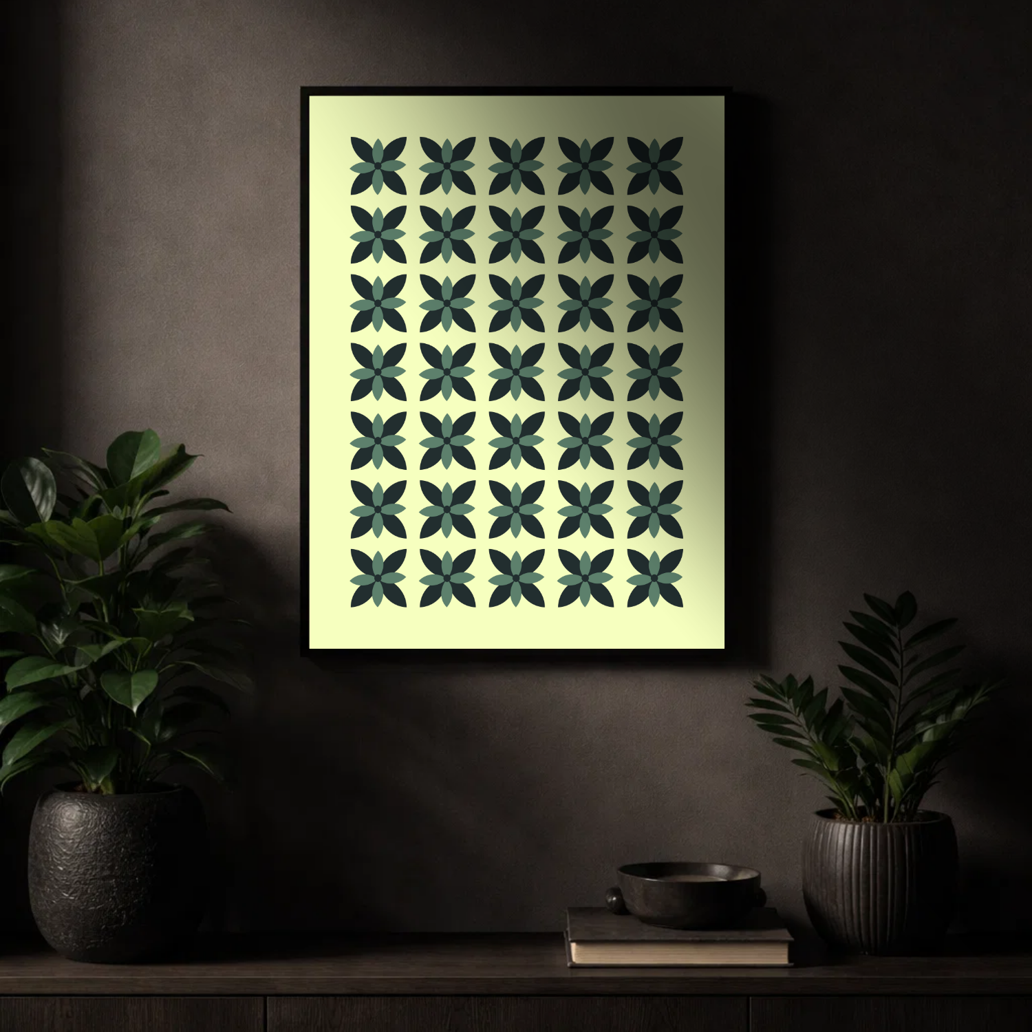 Affiche "Rosace olive"