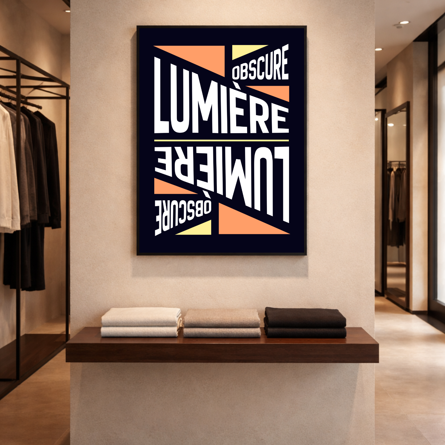 Affiche "Lumière obscure" contemporaine