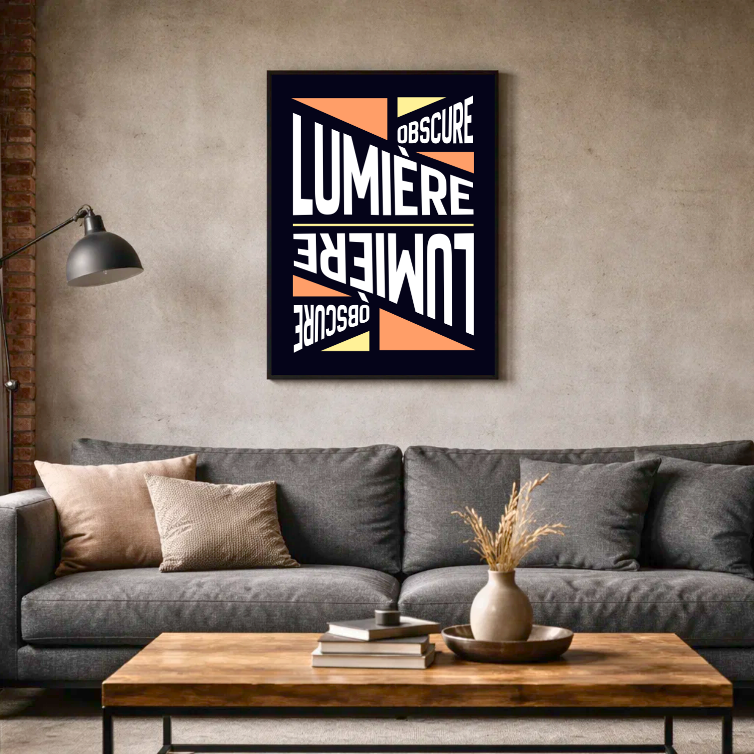 Affiche "Lumière obscure" contemporaine
