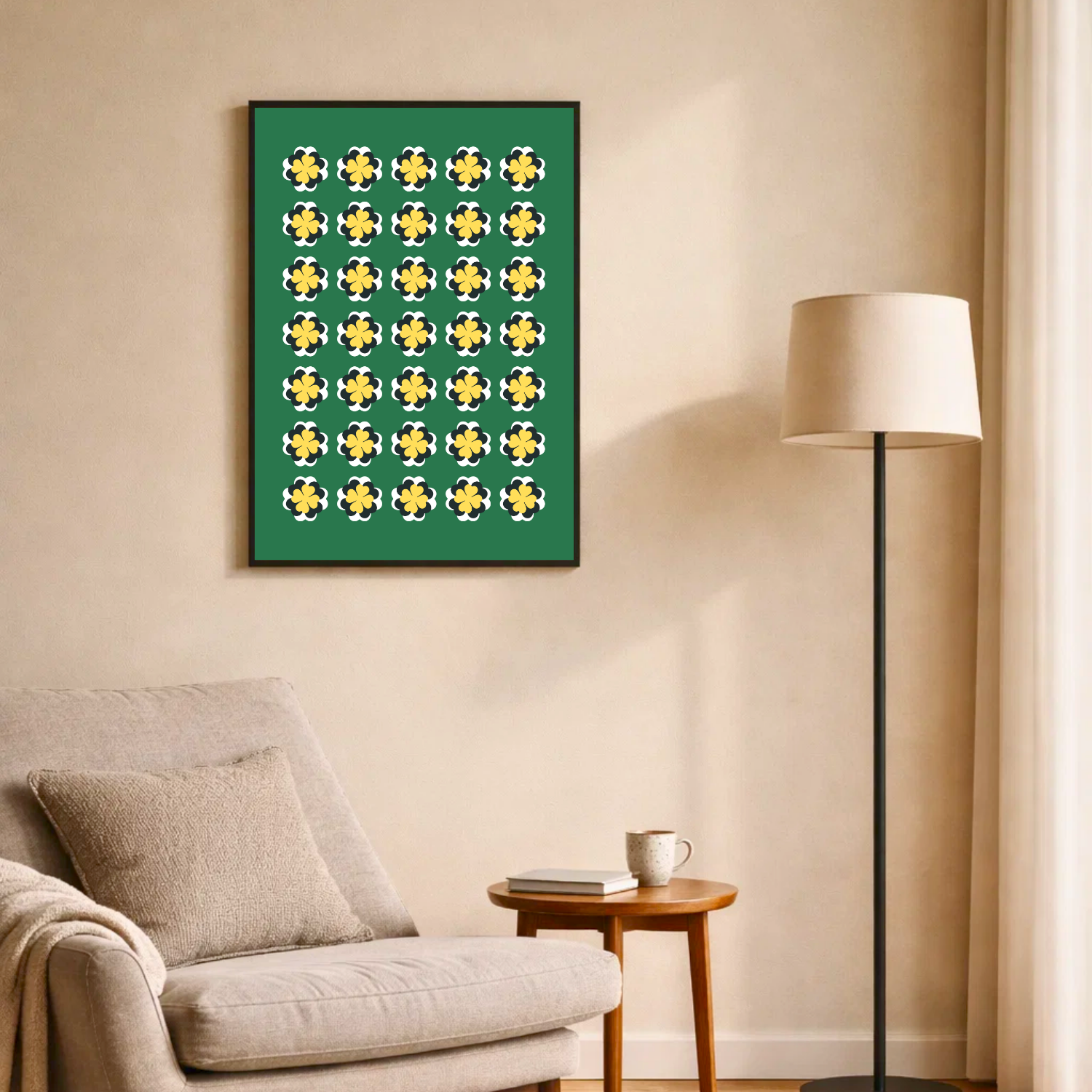 Affiche "Fleur émeraude"