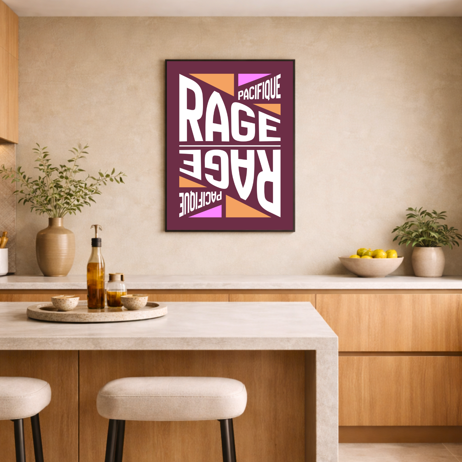 Affiche "Rage pacifique" contemporaine
