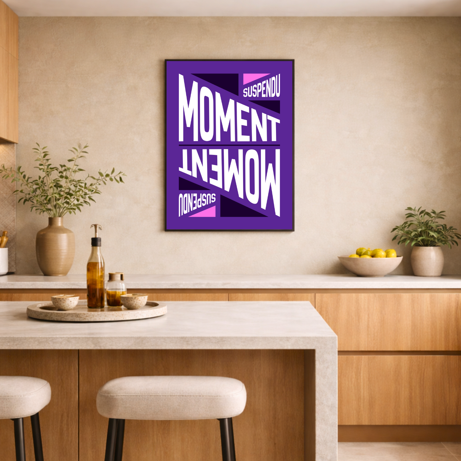 Affiche "Moment suspendu" contemporaine