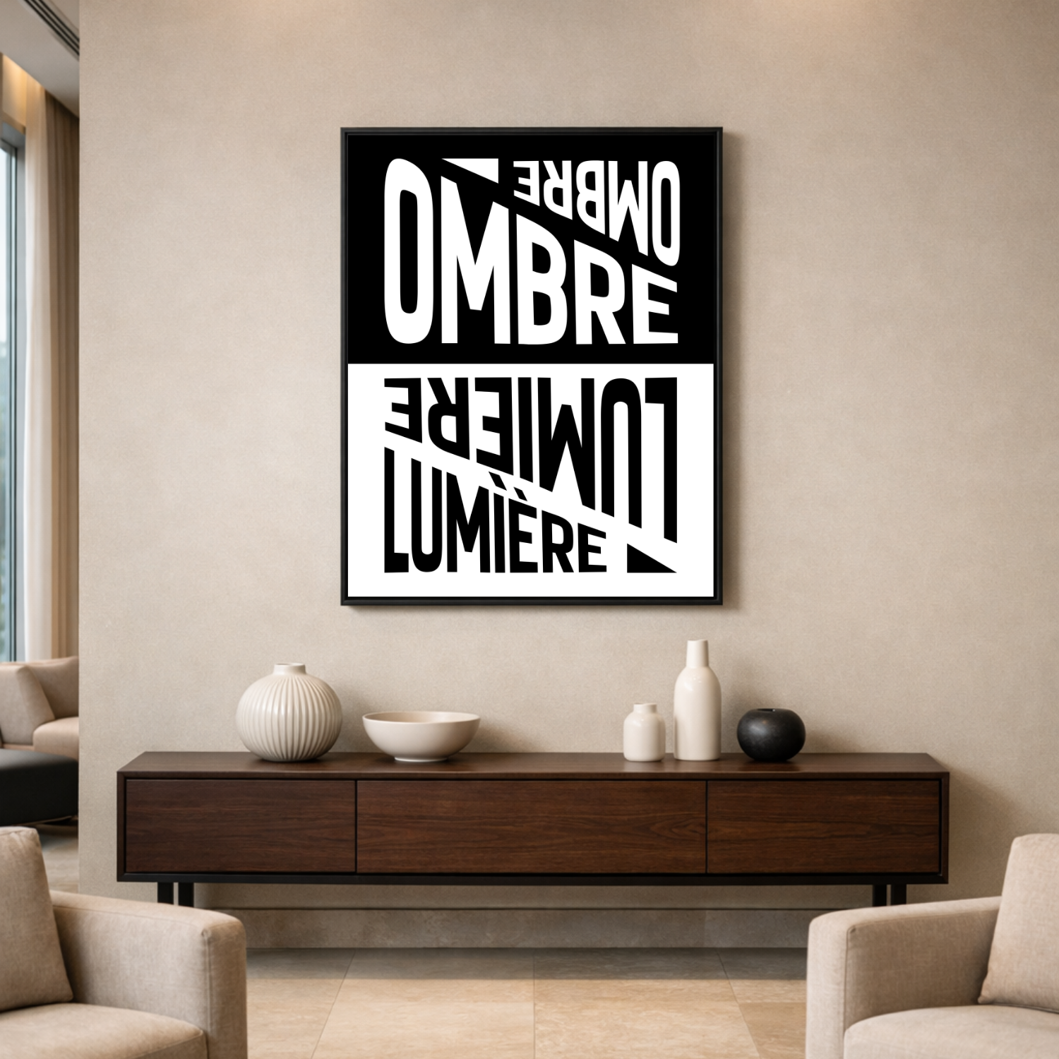 Affiche "Ombre lumière" contemporaine
