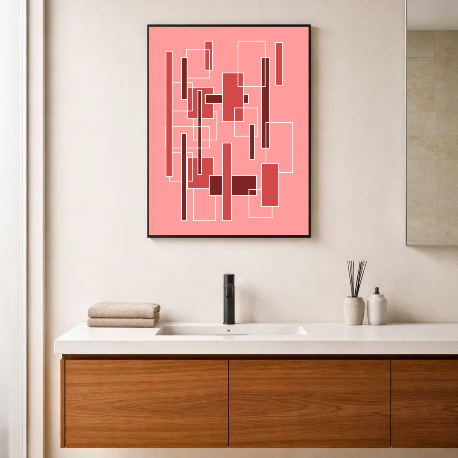 Affiche "Architecture carmin"