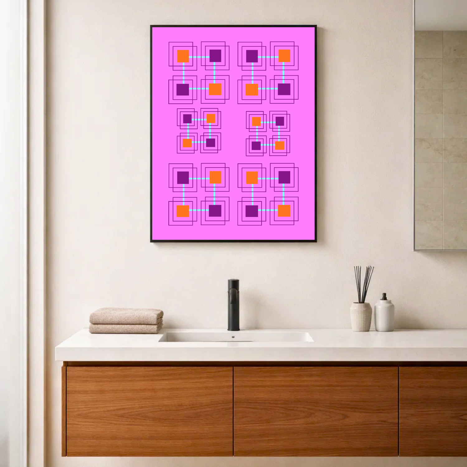 Affiche "Trame magenta"