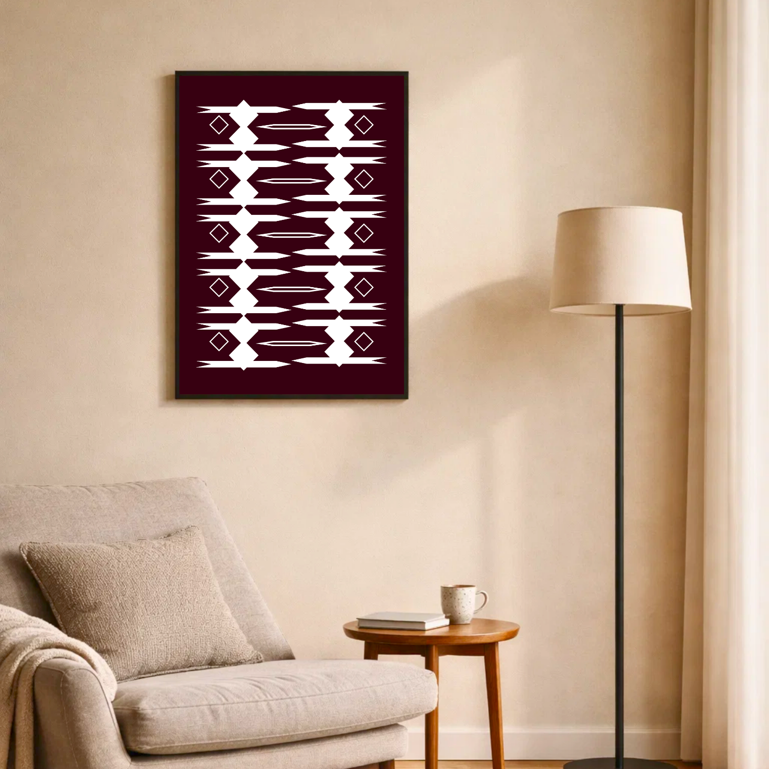Affiche "Tribal bordeaux"
