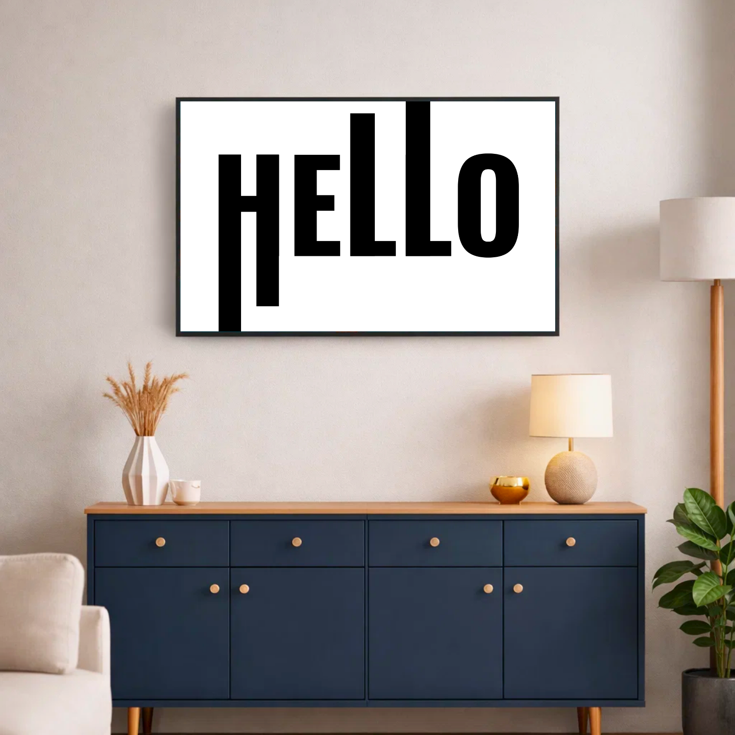 Affiche contemporaine "Hello"