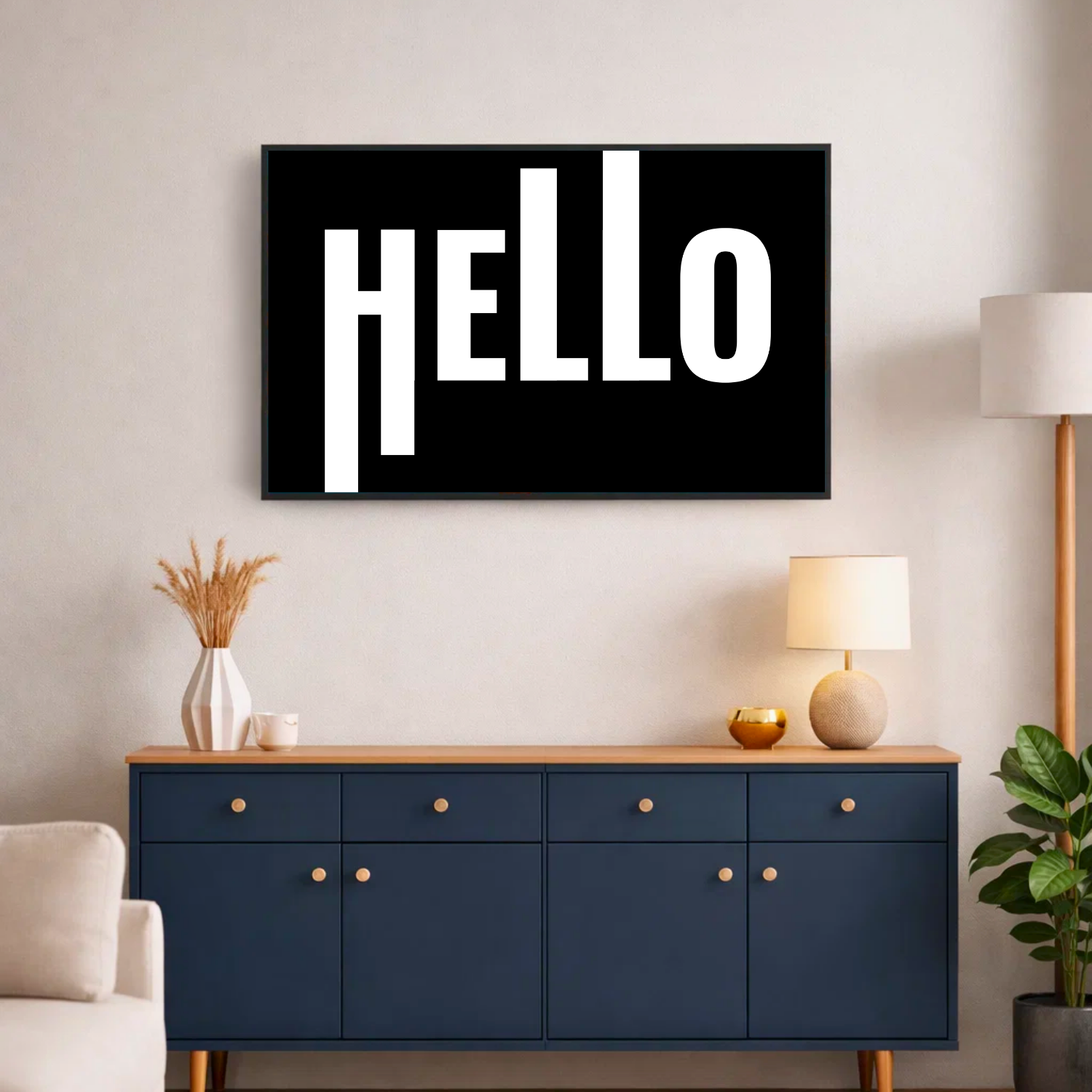 Affiche contemporaine "Hello"
