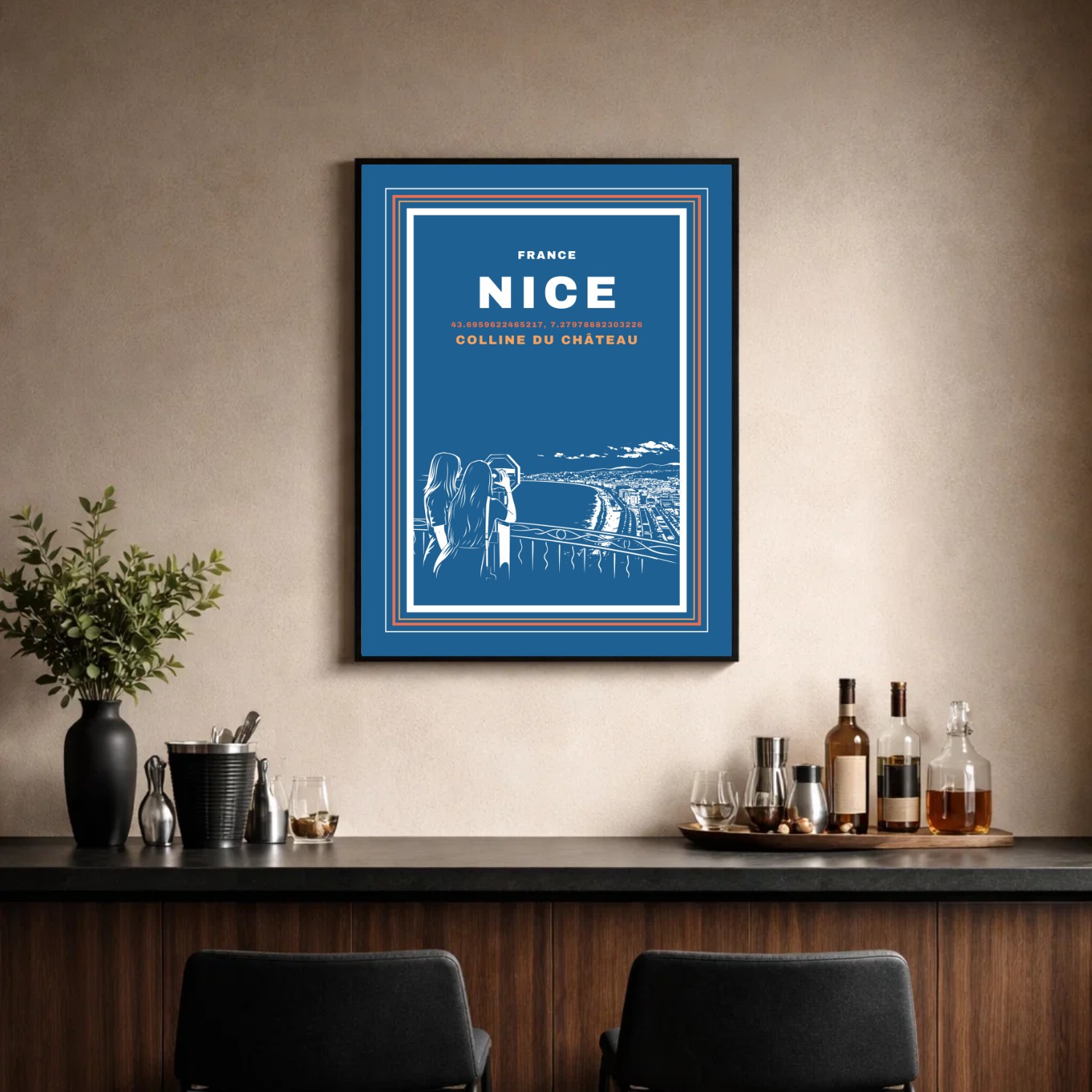 Affiche "Colline du Château contemporaine"