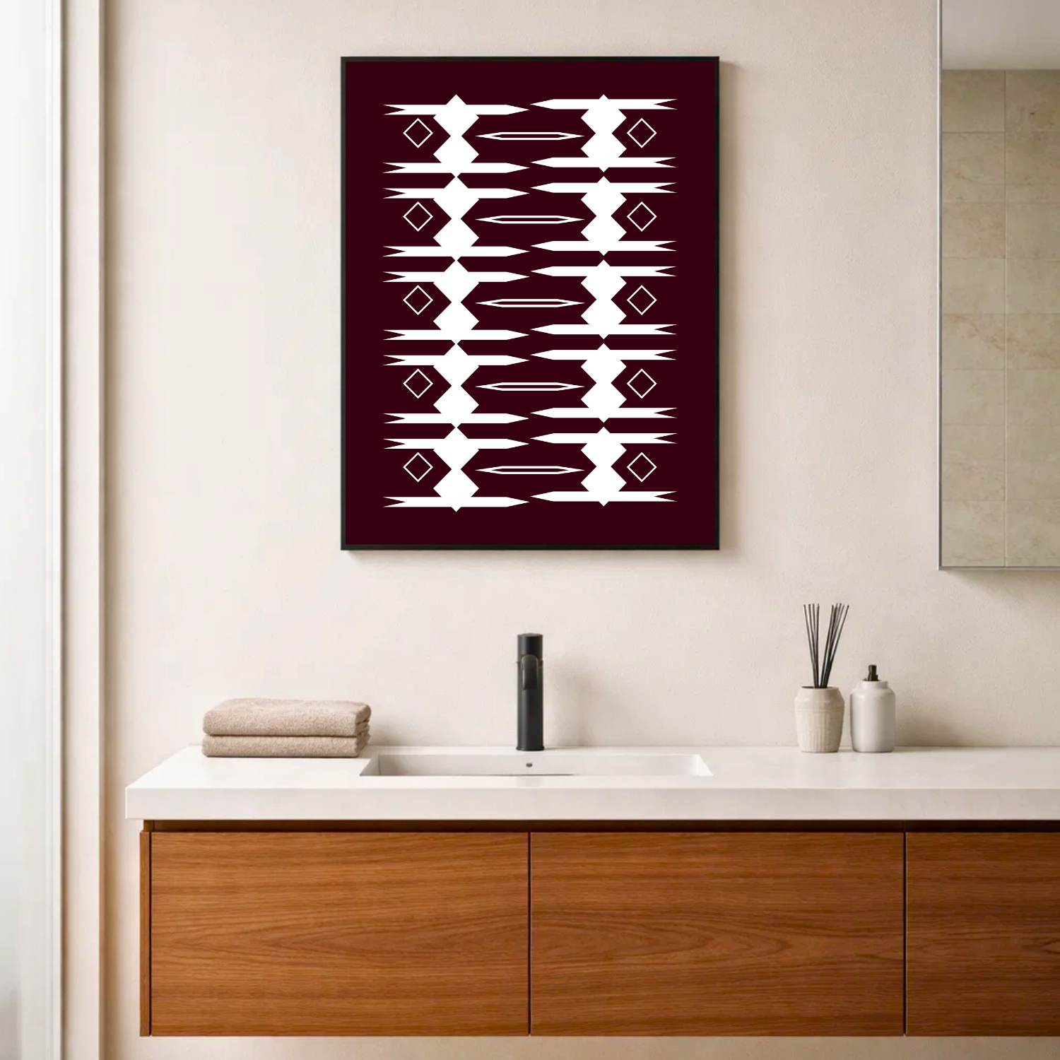 Affiche "Tribal bordeaux"