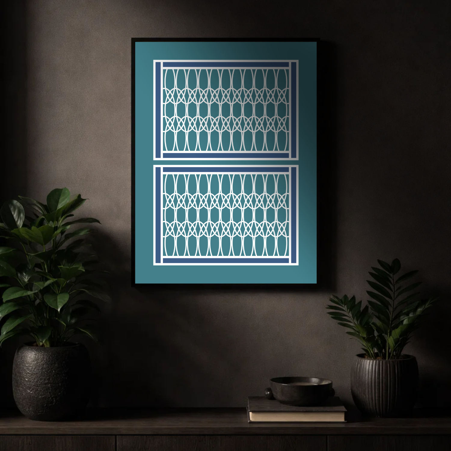 Affiche "Entrelacs azur"