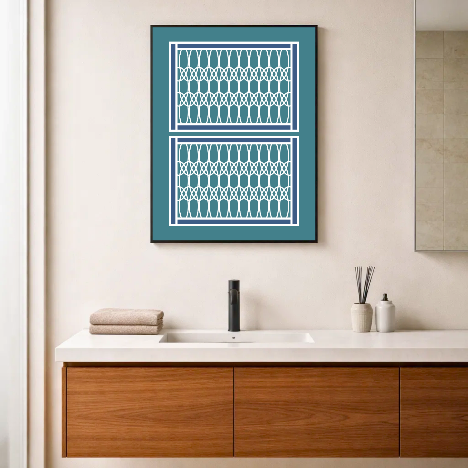 Affiche "Entrelacs azur"