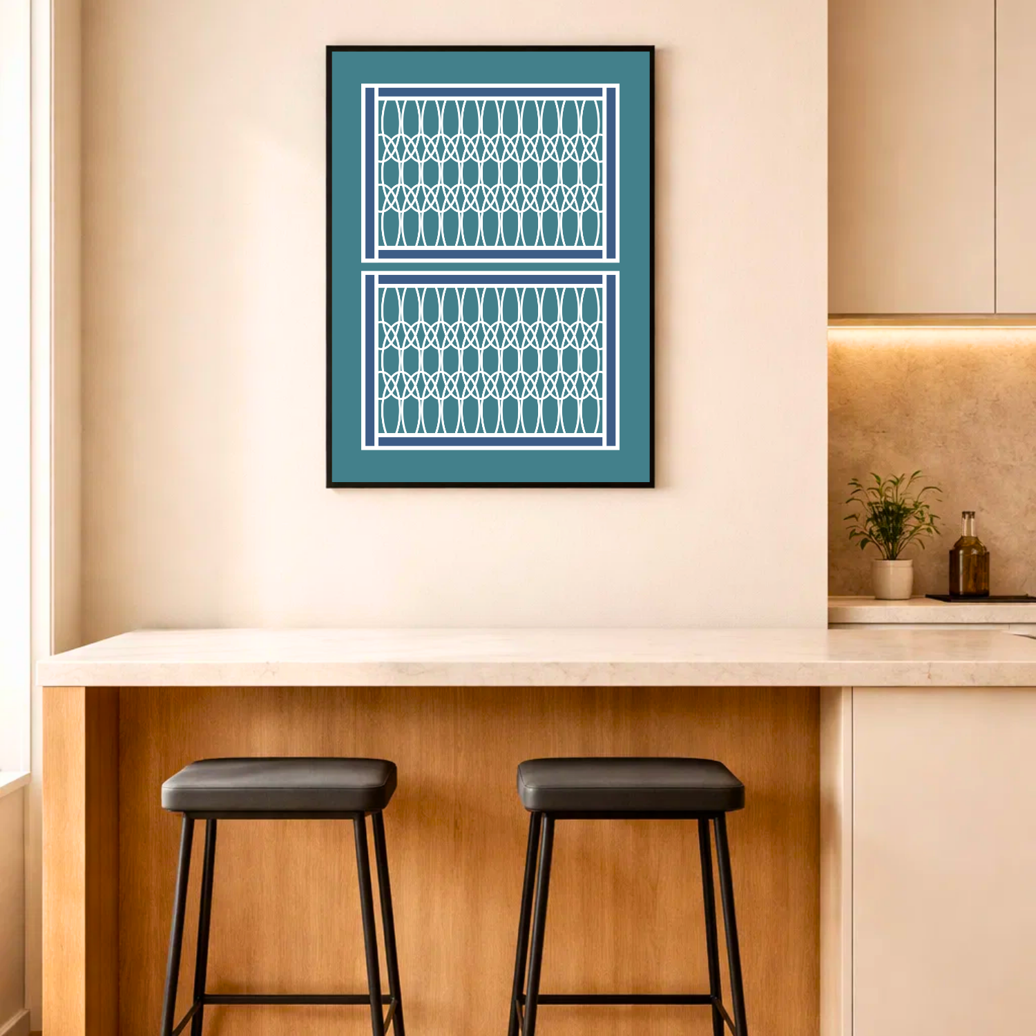 Affiche "Entrelacs azur"