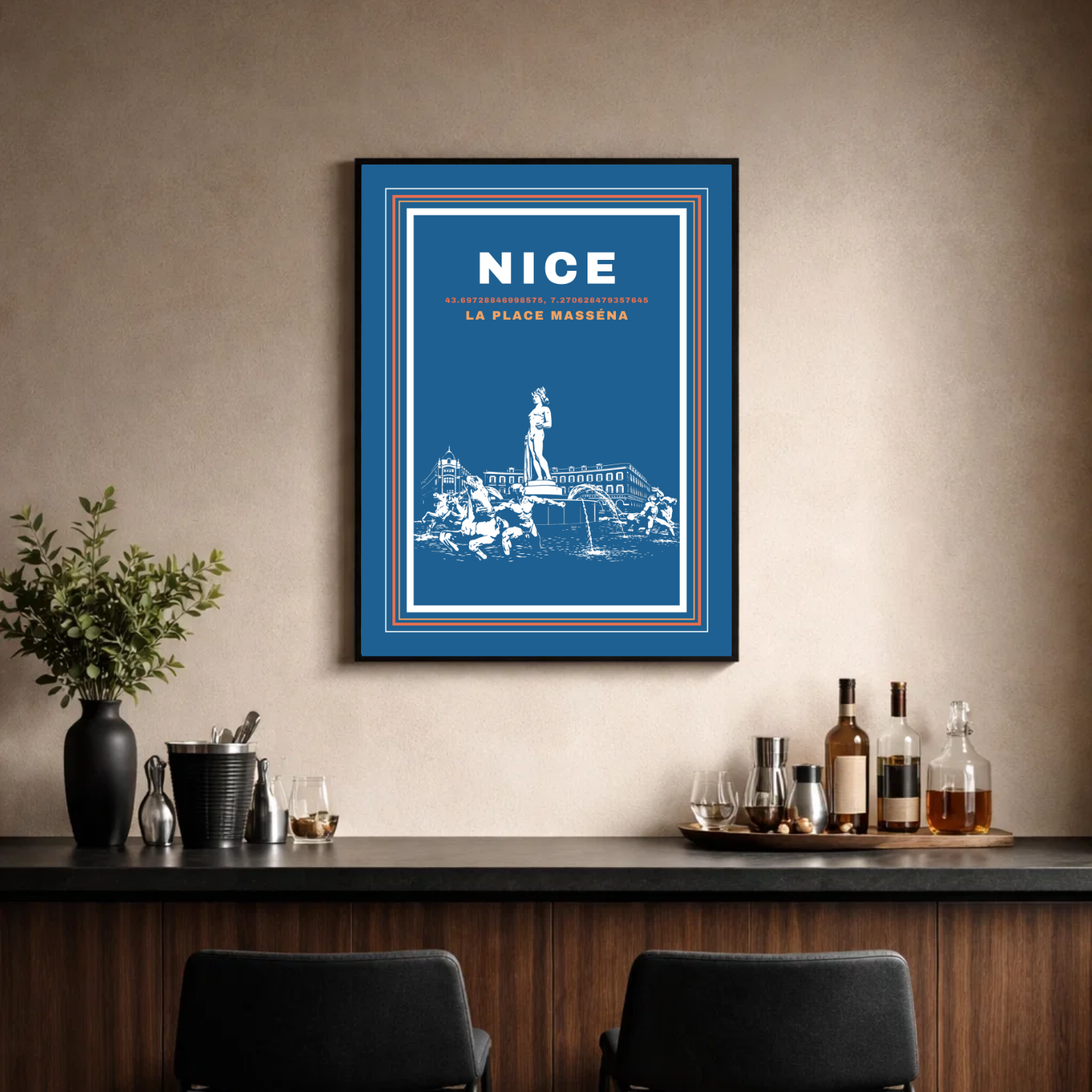 Affiche "Plage Masséna contemporaine"