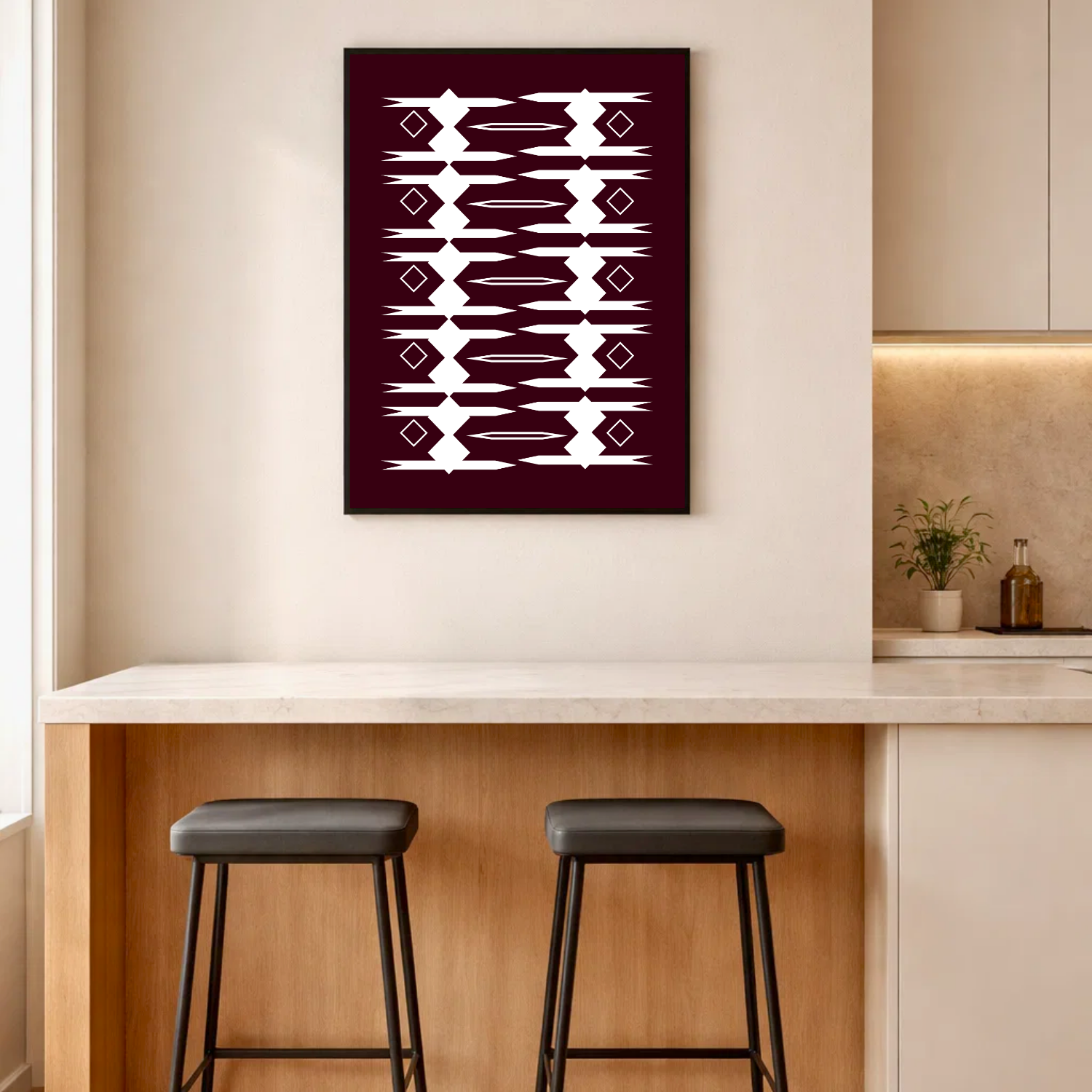 Affiche "Tribal bordeaux"