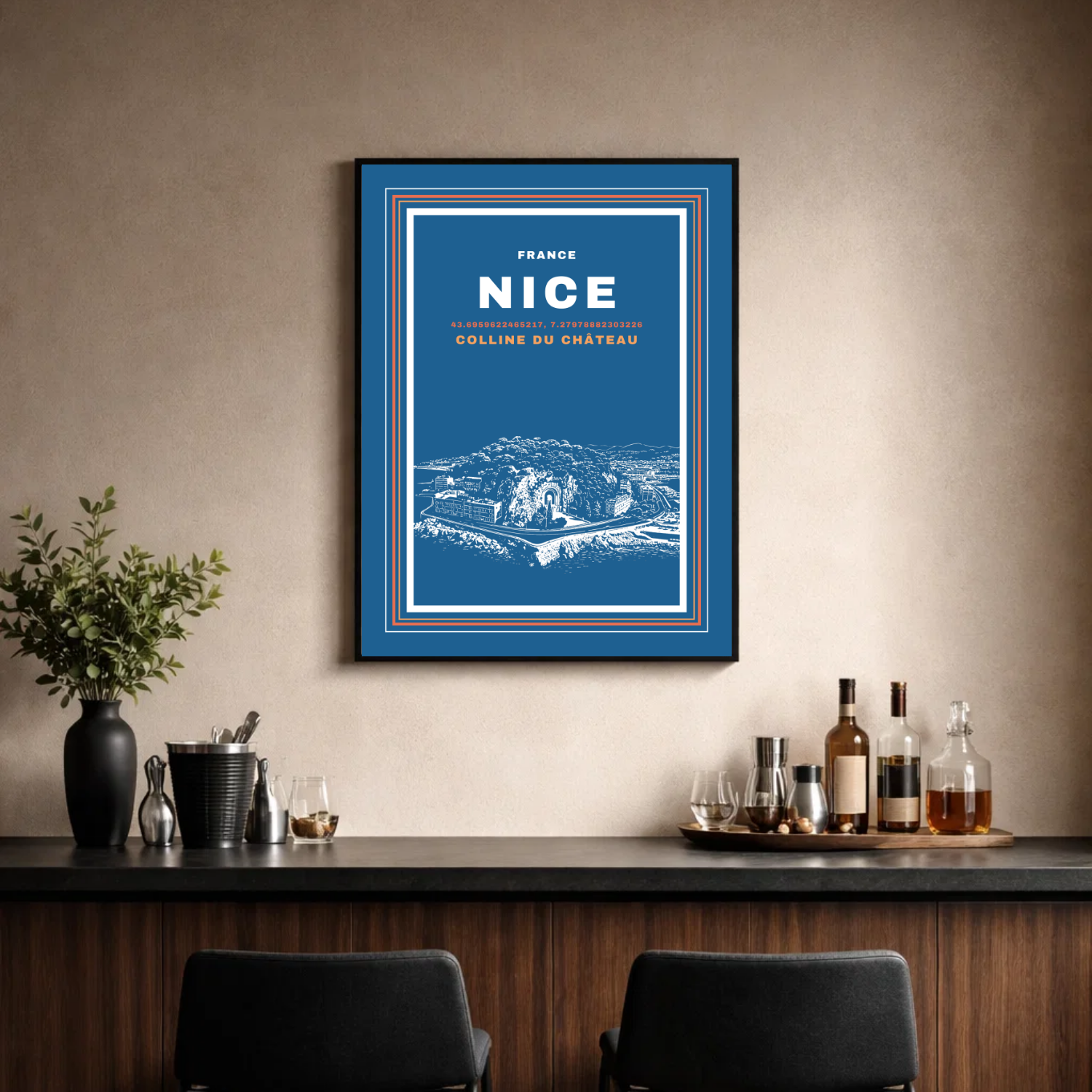 Affiche "Colline du Château contemporaine"