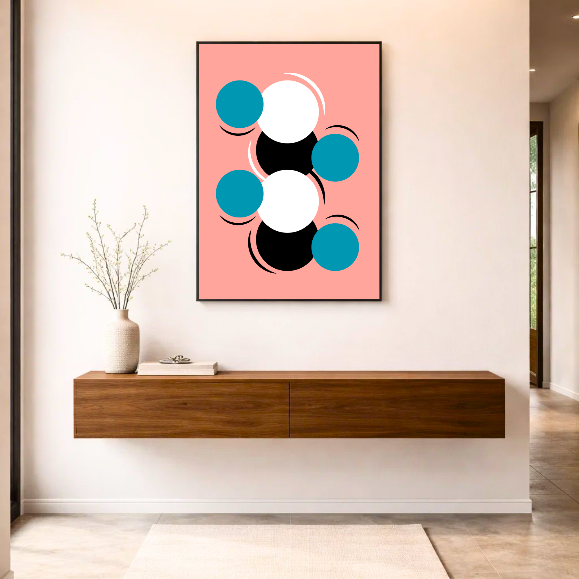 Affiche "Orbites corail"