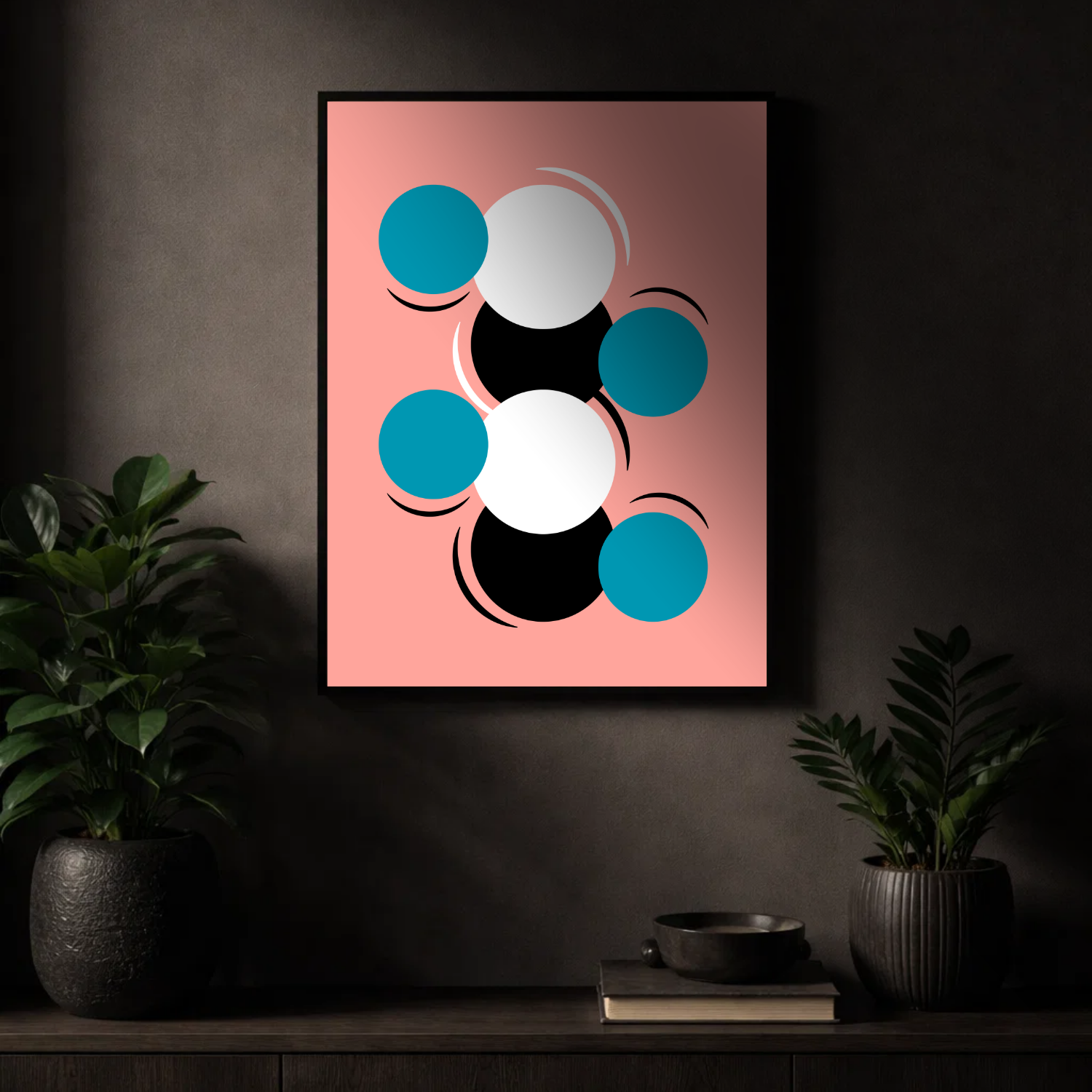 Affiche "Orbites corail"