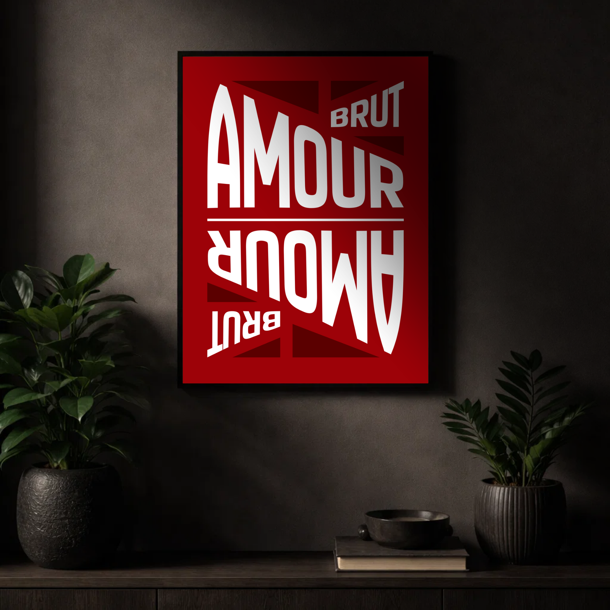Affiche "Amour brut" contemporaine