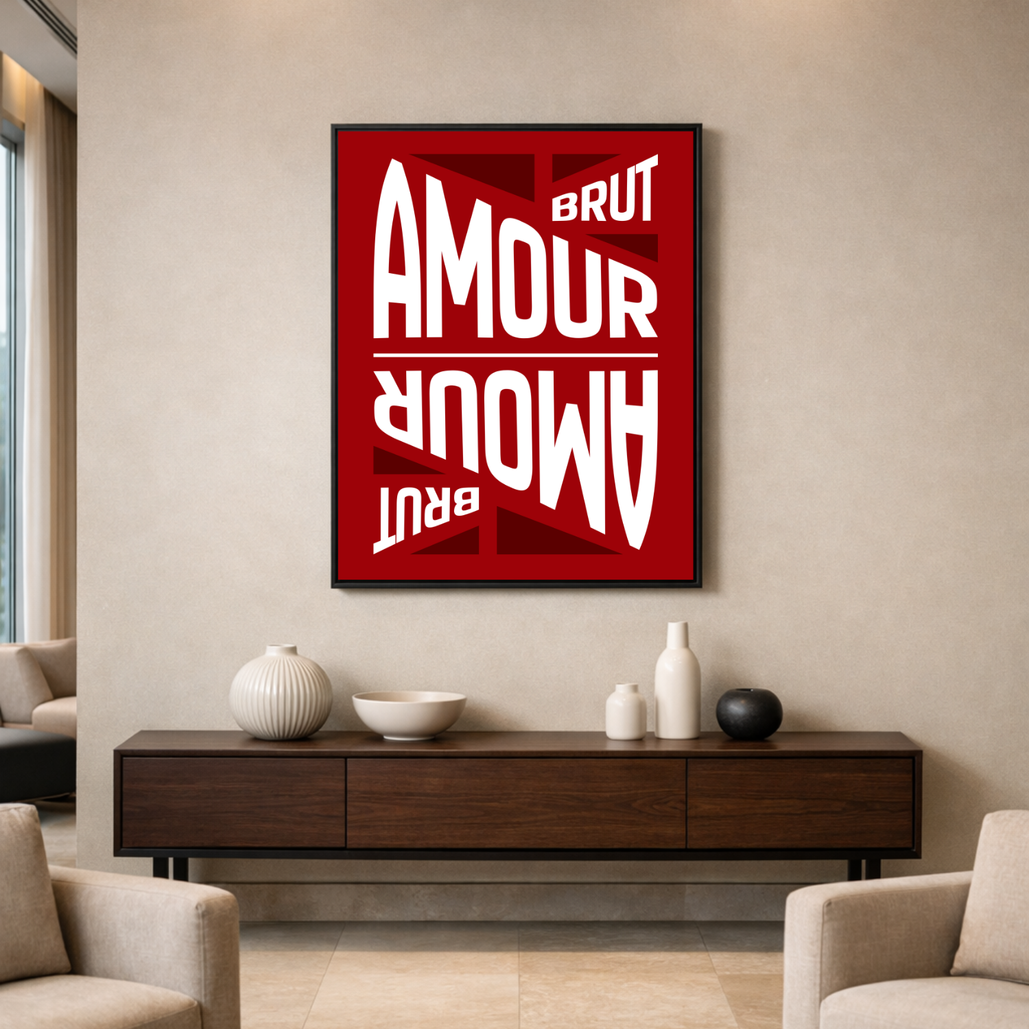 Affiche "Amour brut" contemporaine