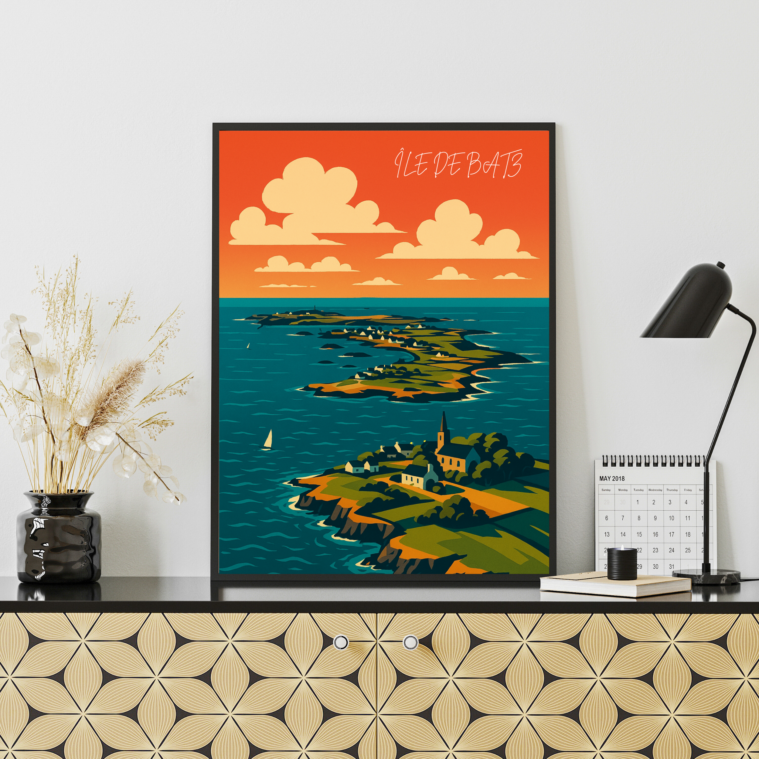 Affiche île de Batz – Évasion bretonne sauvage