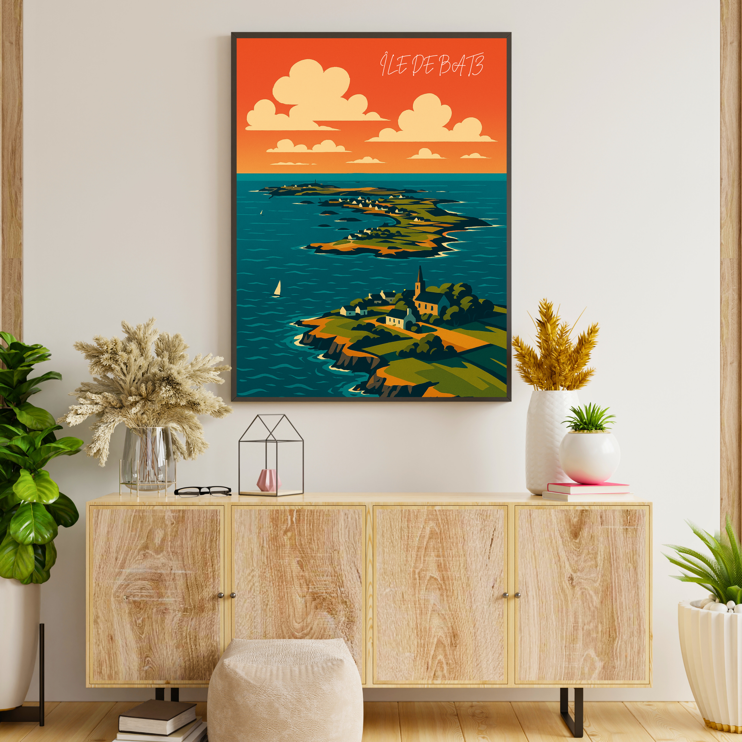 Affiche île de Batz – Évasion bretonne sauvage