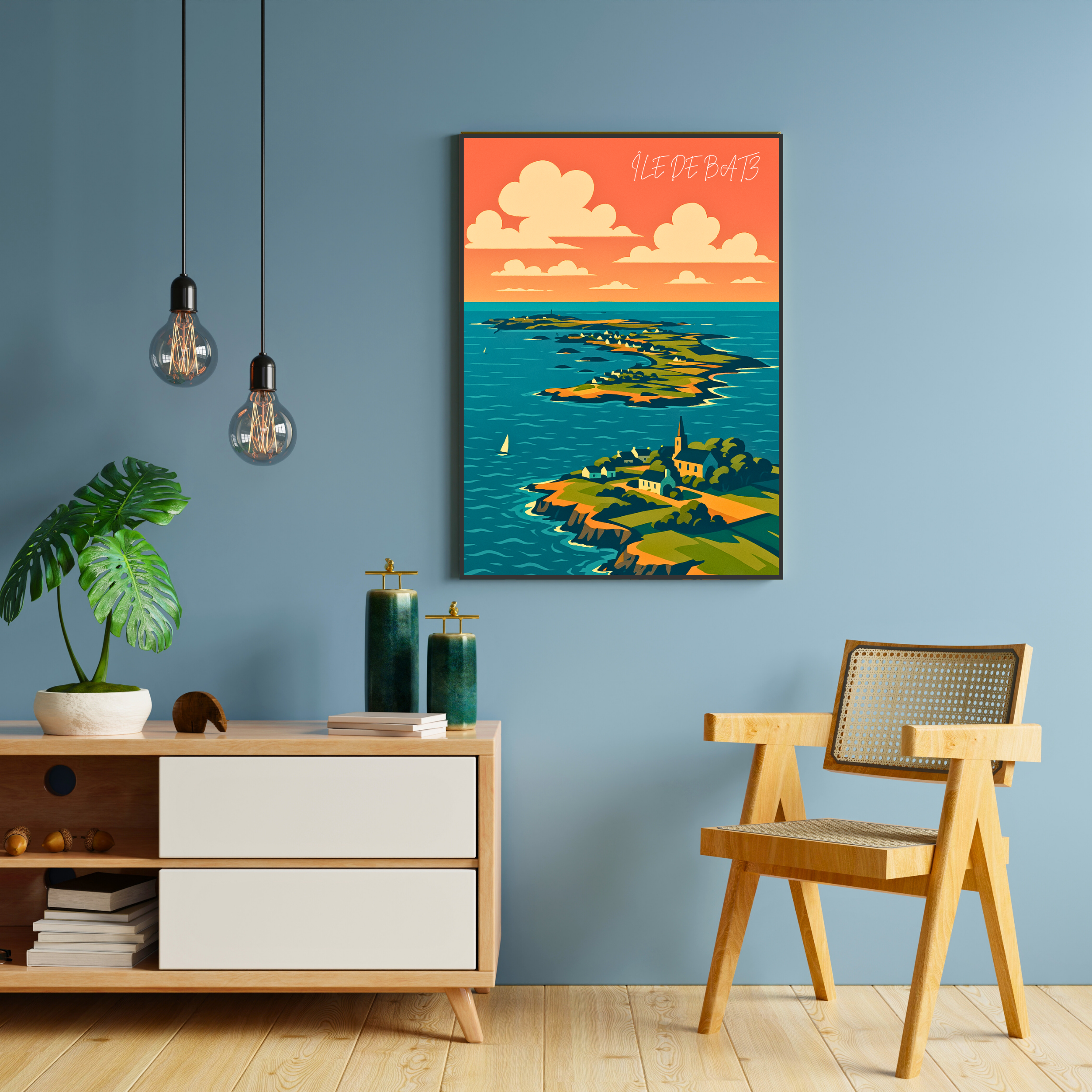 Affiche île de Batz – Évasion bretonne sauvage