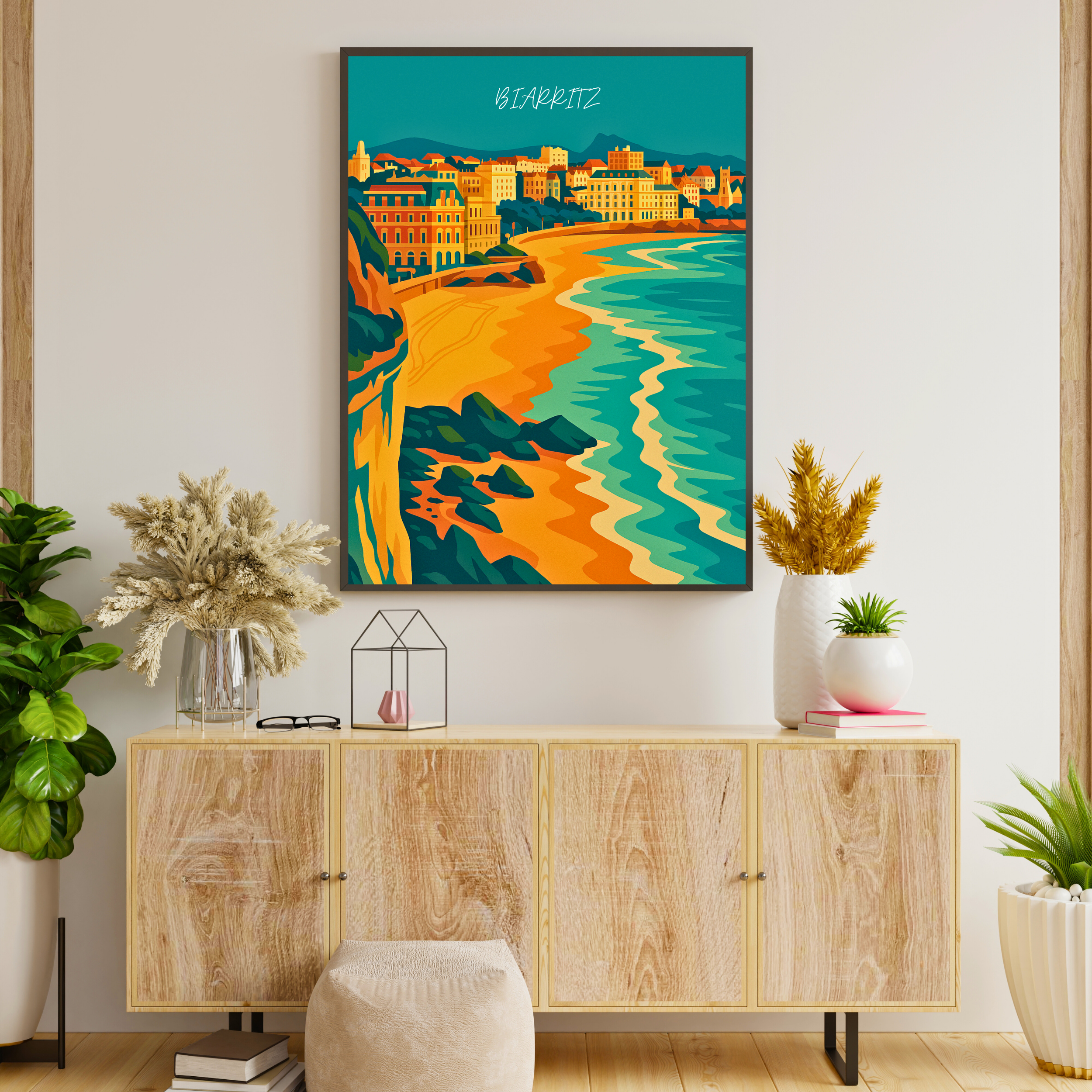 Affiche Biarritz – Vagues, surf et chic océanique