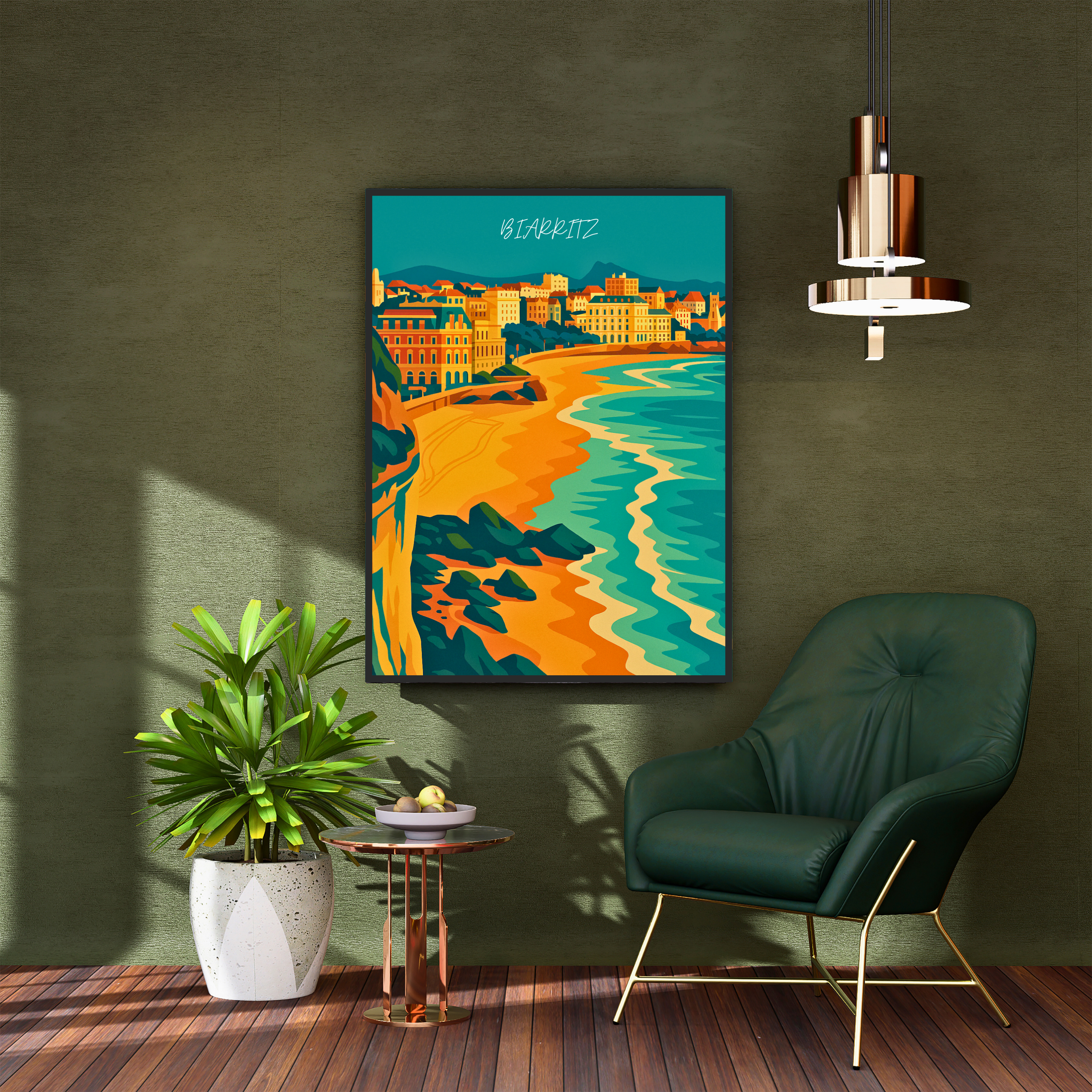 Affiche Biarritz – Vagues, surf et chic océanique