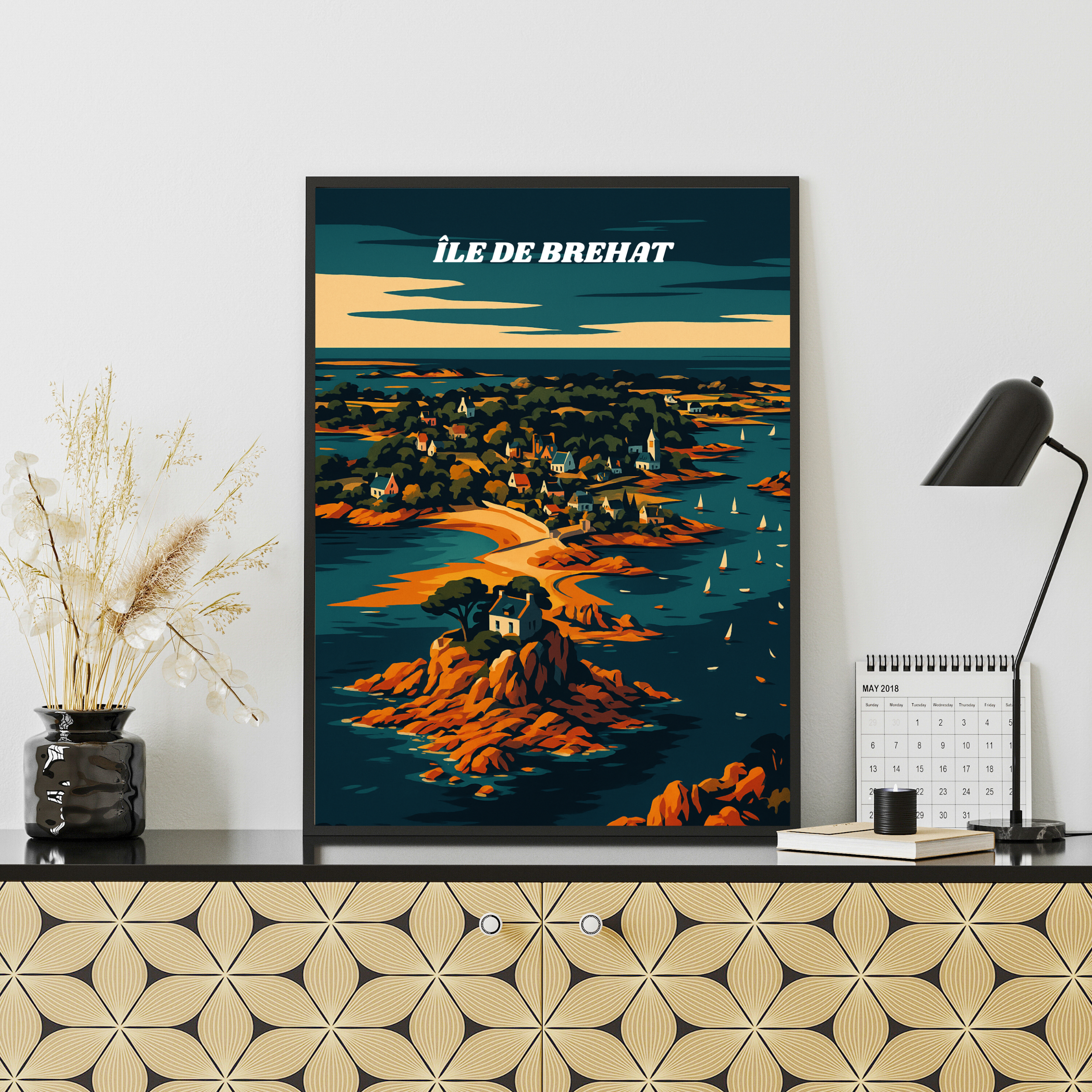 Affiche île de Bréhat – Jardin breton sur mer