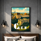 Affiche Caen – Poster déco ville au style moderne