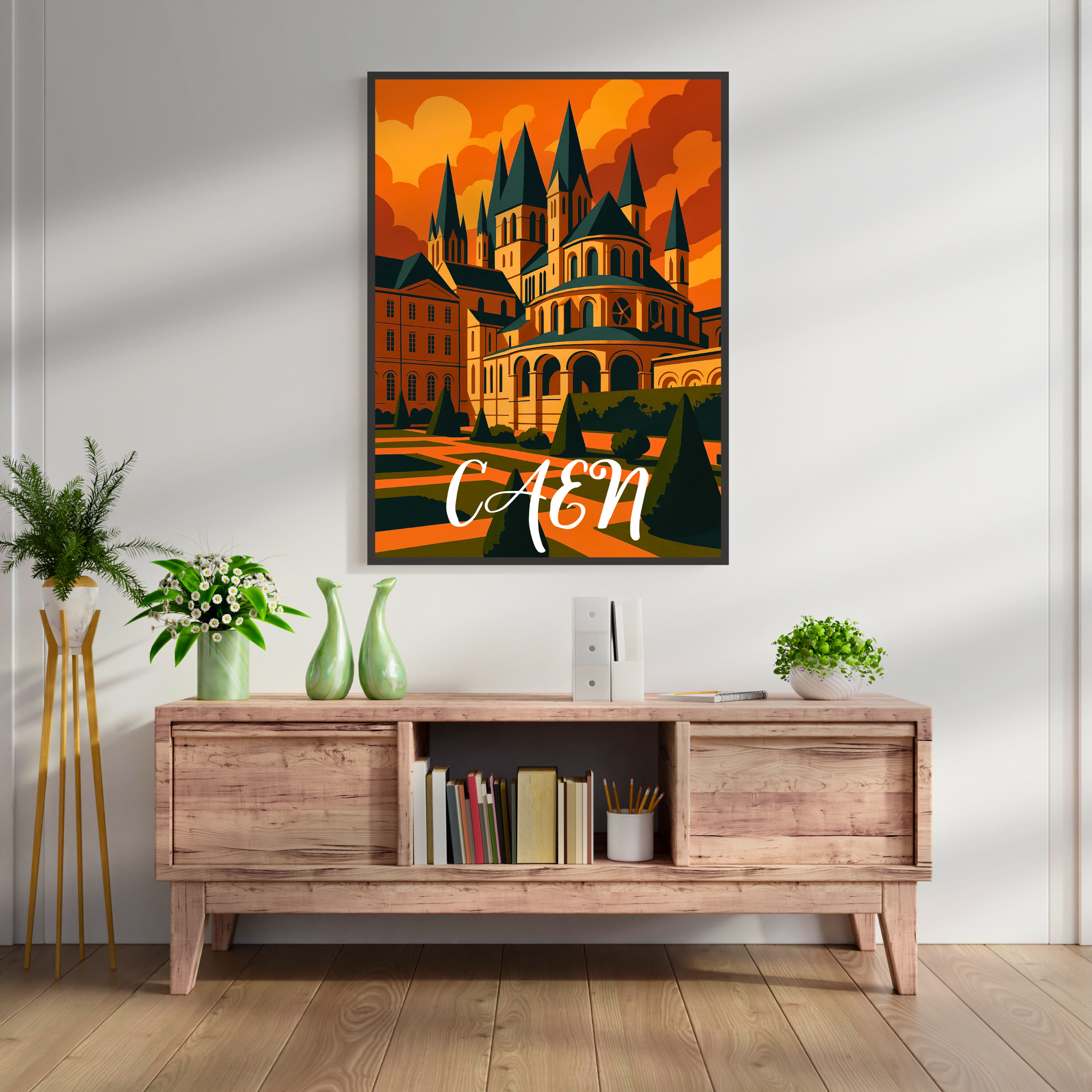Affiche Caen – Histoire normande à encadrer