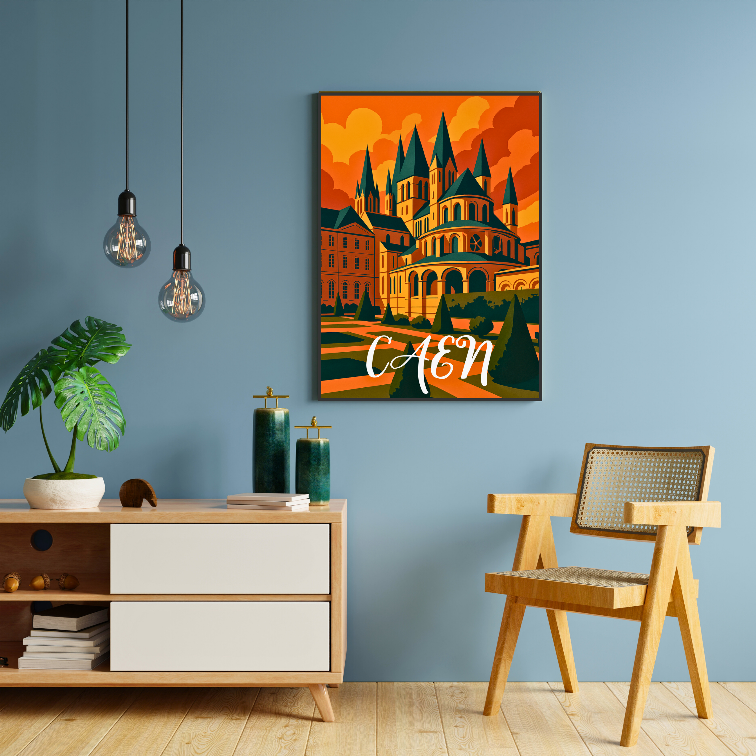 Affiche Caen – Histoire normande à encadrer